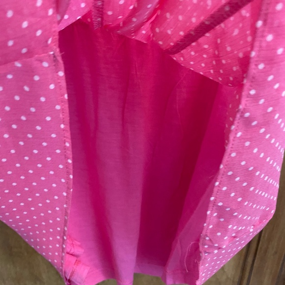 NY & COMPANY Top Tank Polka Dot Lined Sheer Sleeveless Pink Medium - Picture 5 of 8
